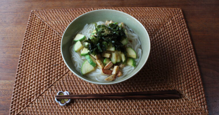 Miso flavored Warm Udon with Summer Vegetables’ Magic